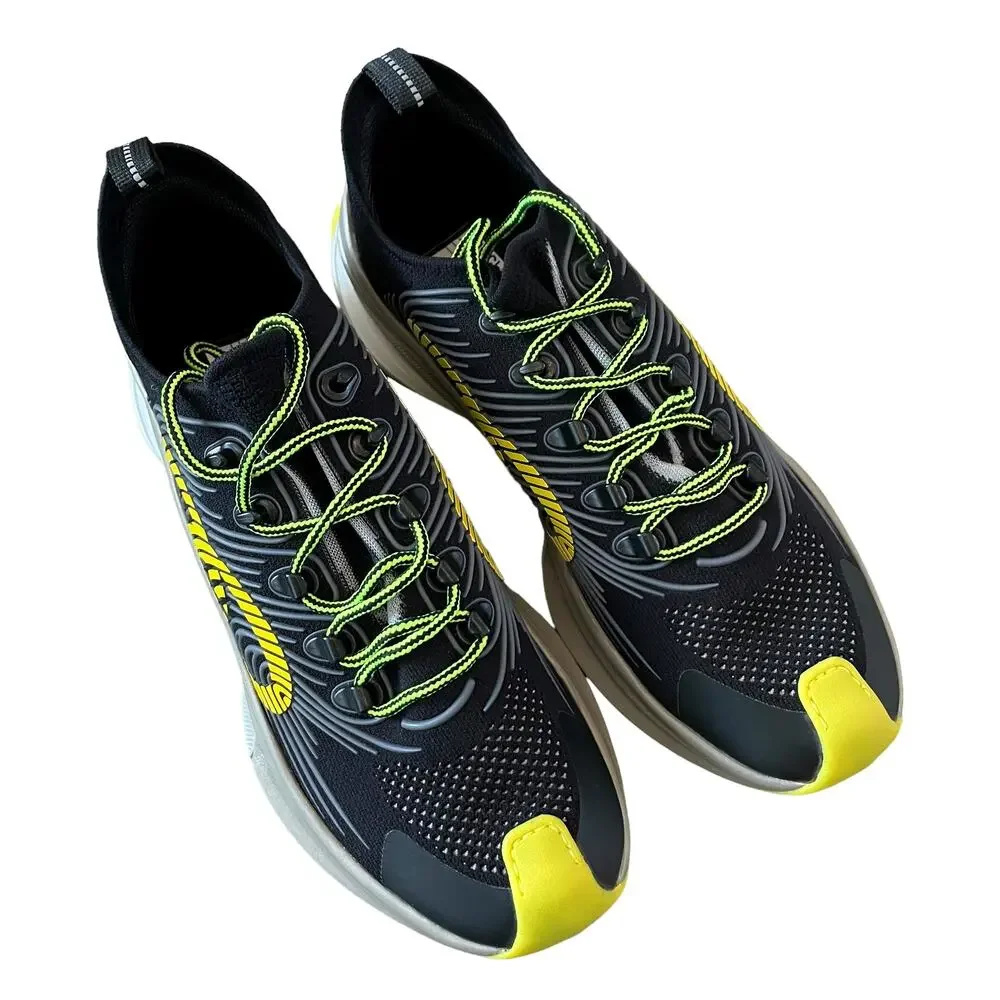 GUCCI Men GG RUN Sneakers Athletic Low Top 680938 Black Yellow 11 | US 11.5 NEW